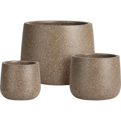 Különböző méretű kerámia virágcserép, 3 darab.
