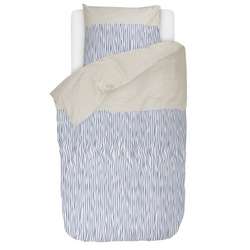 Kék és bézs mintás, 140 x 220 cm-es pamut szatén ágynemű szett, Esprit