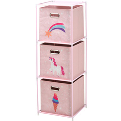 Textil tárolókkal ellátott polc gyerekszobába