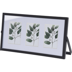 Fém keret három fényképhez, paszpartu, 22 x 12 x 1 cm