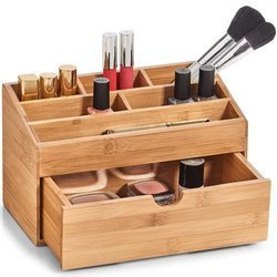 Smink- és irodai kiegészítő szervező - 7 rekesz, bambusz, ZELLER