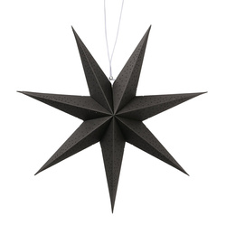 Díszes bambuszcsillag ablakra, KASSINA, Ø 20 cm, fekete
