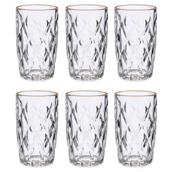 Arany szegélyes pohár GOLDEN, 340 ml, 6 darab