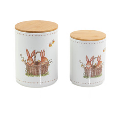 Charmy kerámia konyhai tárolók, nyuszi mintával, 2 darab