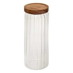 HARMONY spagetti tészta tároló, bordázott üveg, 1,3 l