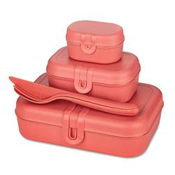 PASCAL READY uzsonnás doboz, 3 tárolóedény és evőeszköz készlet, KOZIOL