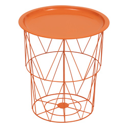 Kosár dohányzóasztal KUMI, narancssárga, Ø 37 cm