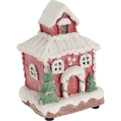 Díszítő mézeskalács házikó, 9 x 8 x 13 cm