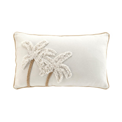 Bársonyos díszpárna tuftált pálmával, 30 x 50 cm