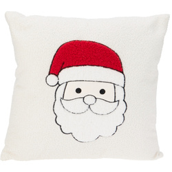 Dekoratív párna, ünnepi minta, fehér 44 x 44 cm, Mikulás