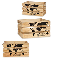 Fából készült EXPLORE MORE ládák, 3 darab