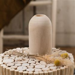 Dekoráció, fából készült váza Pure