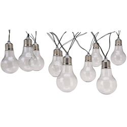 Kerti girland PARTY, napenergiás, 10 izzó formájú lámpával