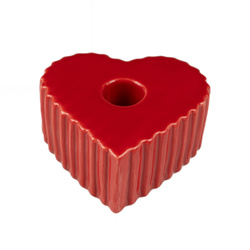 ANIMA szív alakú kerámia gyertyatartó hosszú gyertyához, 4 x 9 cm