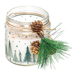 Ünnepi gyertya díszítéssel, 315 g