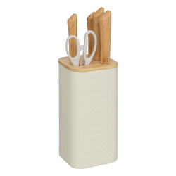 Késblokk 4 késsel és ollóval SENSIA, 6 darabos