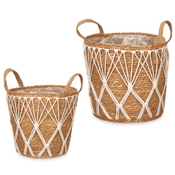 Boho MACRAME virágcserép burkolatok, fogantyúkkal, 2 darab