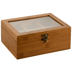 Bambusz teásdoboz zárással, 21,7 x 16 x 9 cm