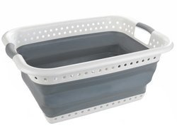 Mosoda szállítására szolgáló kosár, összecsukható műanyag tároló 2 fogantyúval - 38 l