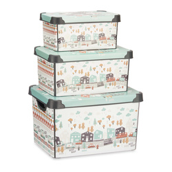 Üdvözlő, 3 dobozos fedeles játék tároló készlet
