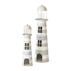40-57 cm magas SANDS világítótorony formájú fém dekoráció készlet