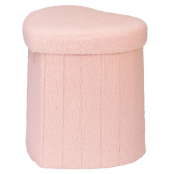 Pufa szív ALLOY, báránybőr kárpit, 34 x 28 x 35 cm, rózsaszín