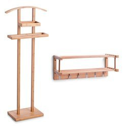 Bambusz bútor szett, öltönyakasztó + polc akasztókkal, ZELLER