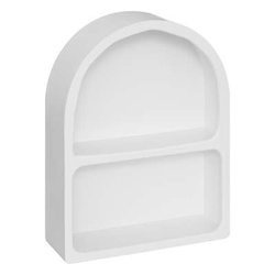 Fali polc félkör alakú, fehér, SOLEYA, 45 x 35 cm