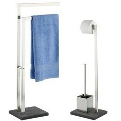 Törölközőtartó, toalettpapír és WC-kefe SLATE ROCK - szett, WENKO