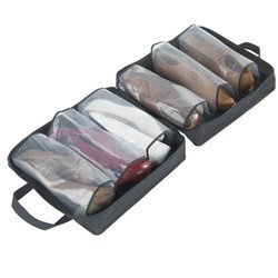 Utazótáska cipőknek, 6 párhoz való rendező, MÉLY FEKETE, WENKO