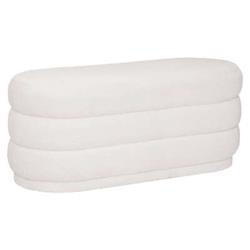 Sinan puff a nappaliba, boucle hatású anyag, 100 x 40 cm