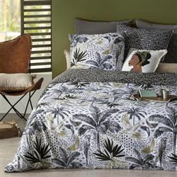 CUBA takaróhuzat, pamut, trópusi levelek mintával, 240 x 220 cm