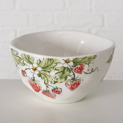 Eper mintás kerámia leveses tál, 540 ml