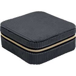 Ékszertartó doboz, kordbársony, 12 x 12 x 5 cm