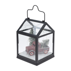 Karácsonyi jelenetet ábrázoló lámpás, 21 cm