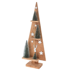 Fenyőfából készült LED-es figura, 70 cm