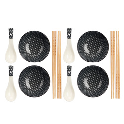 HAPPLO sushi készlet, tálka, kanál és 4 pár pálcika