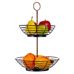 Két szintes gyümölcstál, fém