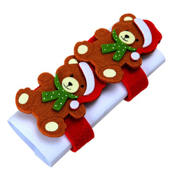 Szalvétagyűrűk, filcből, ünnepi motívummal, 2 db-os készlet.