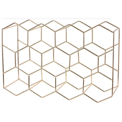 Borállvány, 11 üveg, fém, arany