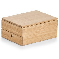 Ékszertartó doboz tükörrel és fiókkal, bambusz, ZELLER