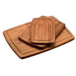 Bambusz vágódeszkák készlete, 3 darab különböző méretekben