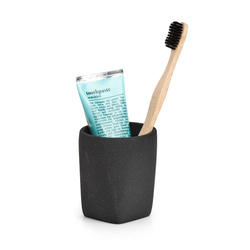 Poliresin fogkefetartó DARK STONE, Ø7,7 x 8,8 cm