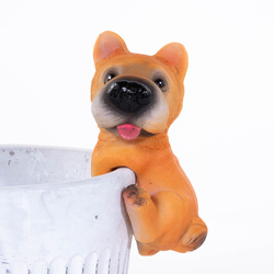 Cserép dísz, kutyás függő