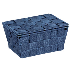 Fürdőszobai kosár fedéllel ADRIA, WENKO, sötétkék