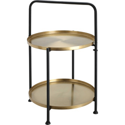 Kanapé melletti asztal, arany tálcák, Ø 45 cm