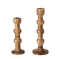 Fafaragott fa gyertyatartók BUBBLES, 2 darab