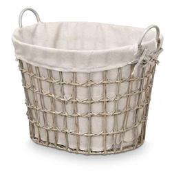 Szövött szennyeskosár fogantyúkkal, 44 x 43 x 50 cm