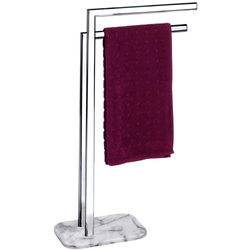 ONYX fürdőszobai törölközőtartó, márvány alap, természetes kő - 2 karos, krómozott, WENKO