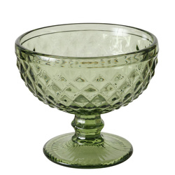 Üveg fagylaltos csésze, zöld, 250 ml